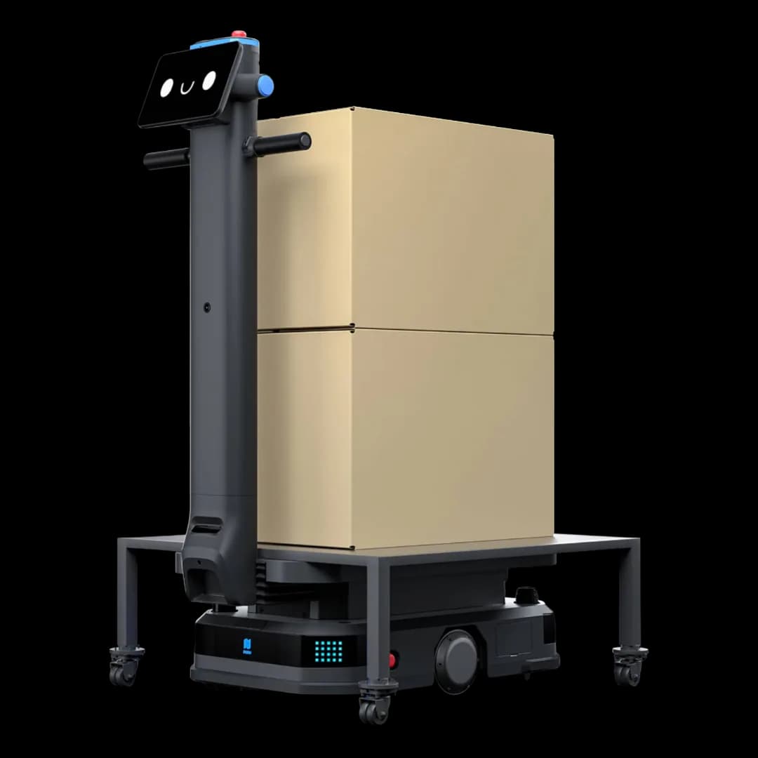 Priemyselný robot AMR T 600 s ergonomickou rukoväťou a farebným displejom.